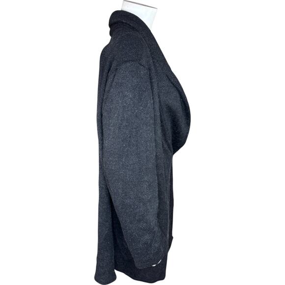 Dennis Basso Black Metallic Knit Sweater Shawl Collar Long Sleeve 1X Relaxed - Picture 7 of 13